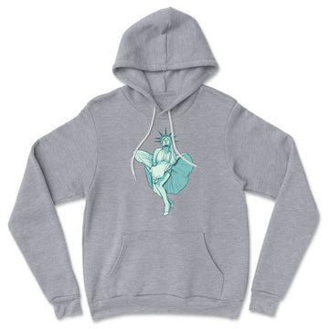 Statue Of Liberty Marilyn Monroe Hoodie in Athletic Heather color